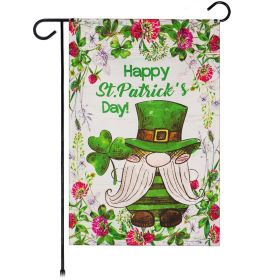 Garden Flag Happy St. Patrick's Day Leprechaun Gnome 12x18 inch Blockout Fabric Double Sided Garden Flag Happy St. Patrick's Day Leprechaun Gnome 12x18 inch Blockout Fabric Double Sided
