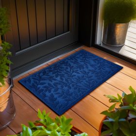Home Entrance Blue Leaves Door Mat Deluxe 17x29.5 in Absorbent Natural Rubber Non Slip Indoor Outdoor Easy Clean Beautiful Welcome Mats for Front Door Home Entrance Blue Leaves Door Mat Deluxe 17x29.5 in Absorbent Natural Rubber Non Slip Indoor Outdoor Easy Clean Beautiful Welcome Mats for Front Door